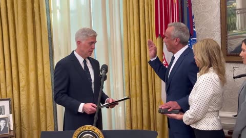 Robert Kennedy Jr has officially been sworn-in as Secretary of @HHSGov, in the Oval Office.