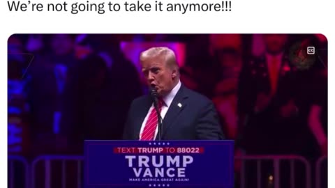 President Trump "We are not going to take it anymore" !