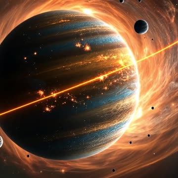 Planet M190 being sucked in a black hole that just appeared in are Milkyway galaxy.