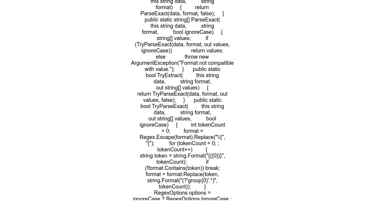 Parsing formatted string