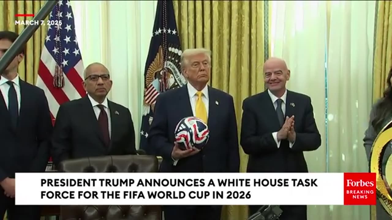 JUST IN: President Trump Announces White House Task For The 2026 FIFA World Cup, Unveils Club Trophy