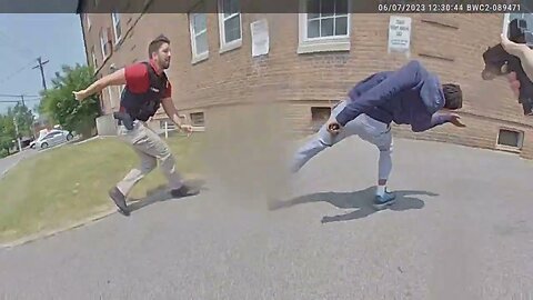 Body cam footage Car theft suspect shot by Euclid Police officer