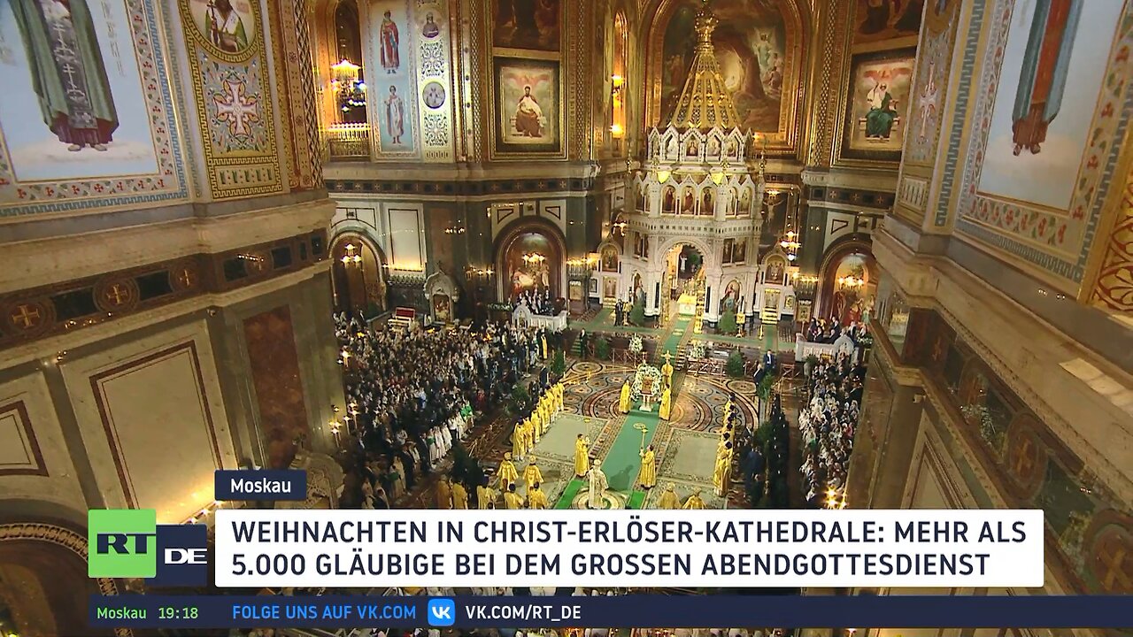 Orthodoxe Weihnachten in Russland: Tausende Gläubige in Christ-Erlöser-Kathedrale