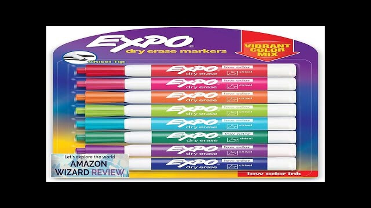 EXPO Low Odor Dry Erase Markers Chisel Tip Assorted Colors 8 Review