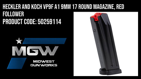 Heckler and Koch VP9F A1 9mm 17 Round Magazine, Red Follower - 50259114