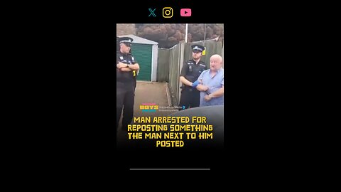 Man arrested for reposting something the man next to him posted