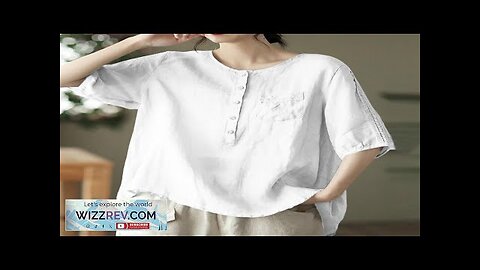 ZANZEA Women Plus Size Blouse Cotton Linen Solid Button Pocket Casual Short Review