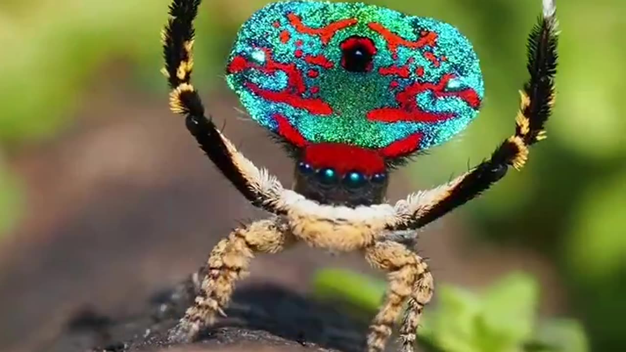 Courtship dance of the peacock spider