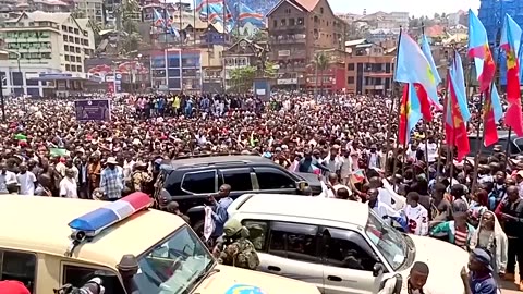 Crowds flee reported gunfire at Congo rebel leader rally