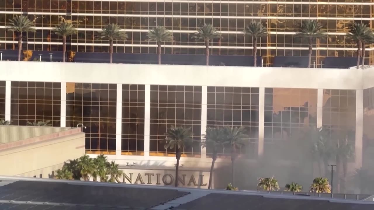 Video shows smoke near Trump Vegas hotel after cybertruck explosion