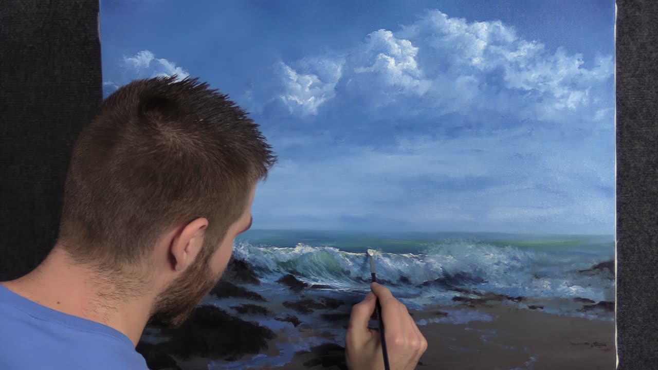 Storm Clouds & Crashing Wave | Oil Painting