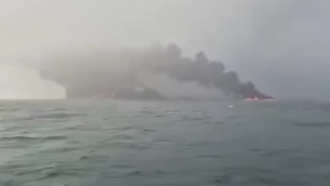 Tanker and cargo ship collide and catch fire off England coast