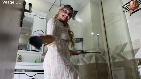 4K TRANSPARENT SHOWER CABIN CLEANING 🧹💦