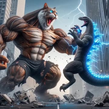 CAT DEFEATING GODZILLA 😱😱 [ cat 🆚 godzilla ] #cat #kitten #cute #cutecat #cats #catlover #shorts 20