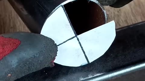 Welders’ Secret Techniques for Connecting Round and Square Pipes in Table Pole Manufacturing.