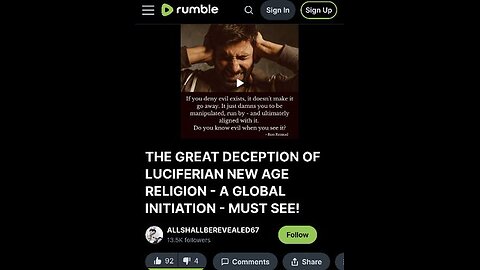 THE GREAT DECEPTION OF THE LUCIFERIAN NEW AGE RELIGION