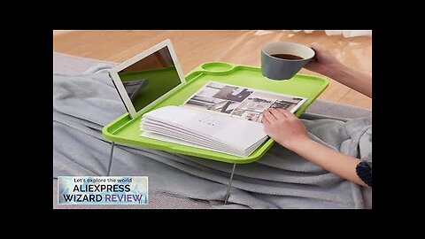 Laptop Bed Table Portable Folding Laptop Table with Cup Holder for Student Review