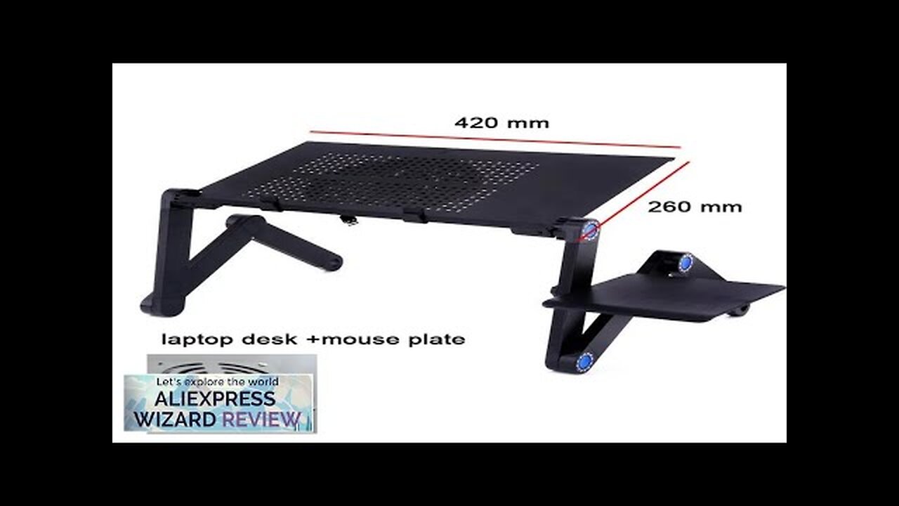 Adjustable Laptop Desk Stand Cooler fan Portable Ergonomic Lapdesk For Bed Sofa Review