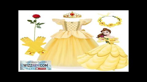 Disney Belle Princess Dress Girls Cosplay Beauty and The Beast Cinderella Snow Review