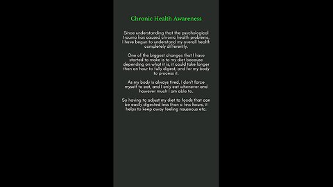 Chronic Health Awareness