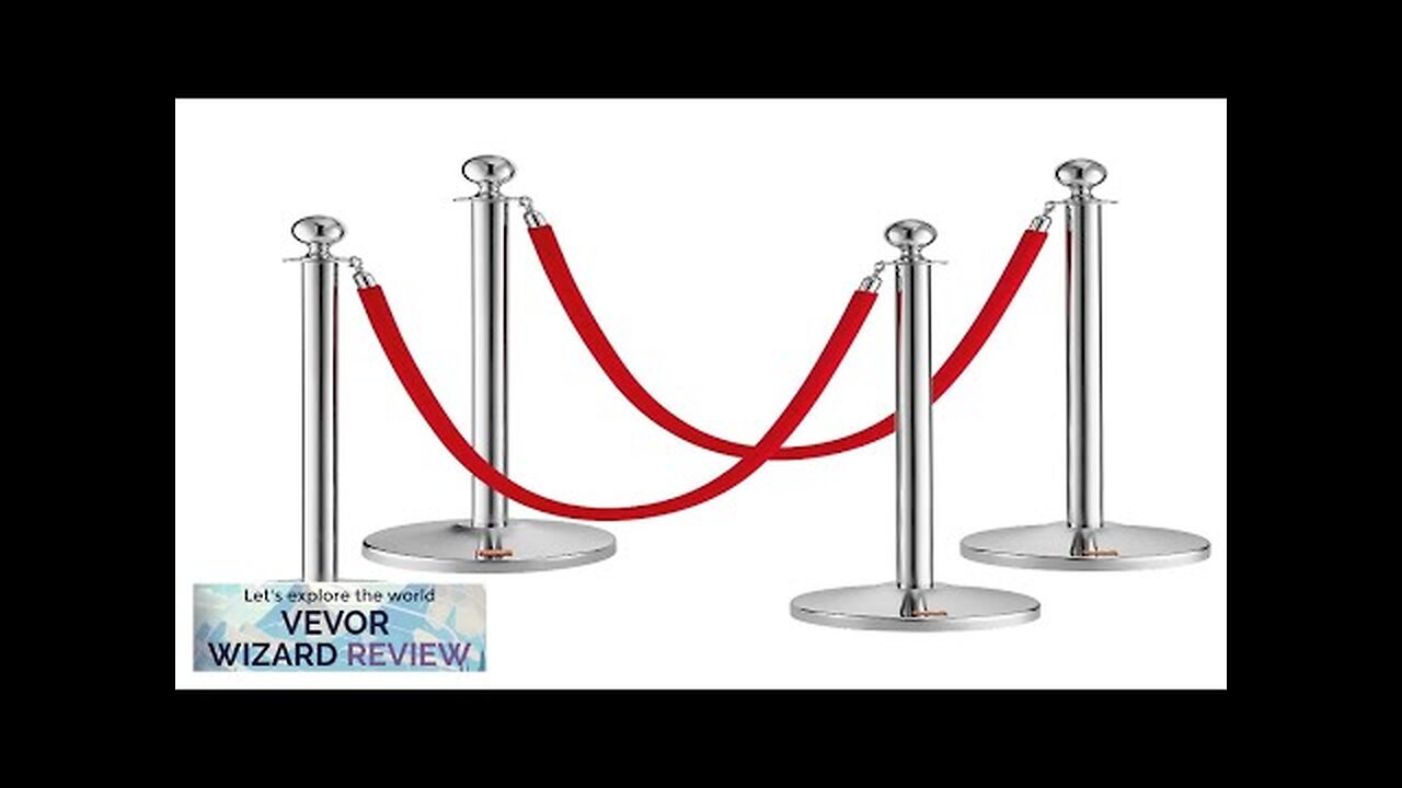 VEVOR Stanchion Post with Velvet Rope 4-Pack Crowd Control Stanchion with 2PCS Review