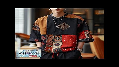 INCERUN Ethnic Style Mens Shirt Mid-length Sleeve Stand Collar Loose Casual Shirt Review