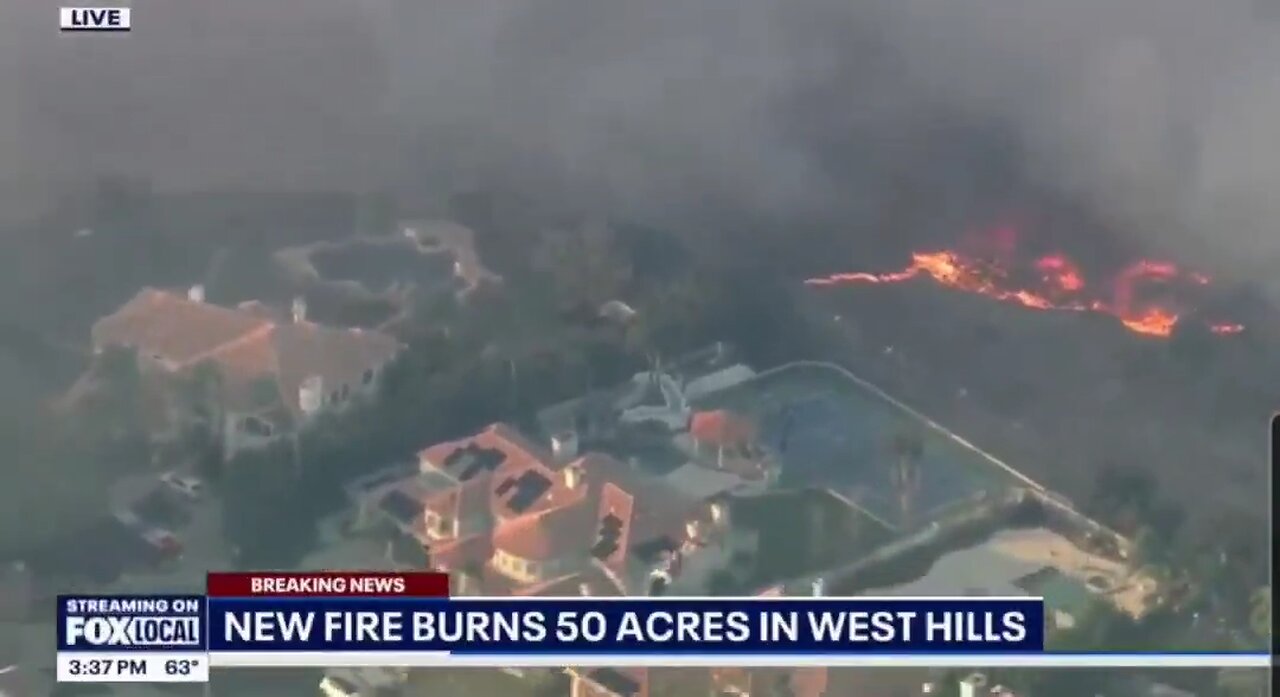 NEW FIRE IN WEST HILLS CALABASAS AREA.