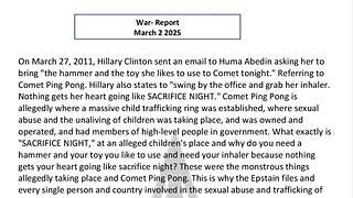 WAR REPORT - MARCH 2 2025 - CLINTON - ABEDIN - SACRIFICE NIGHT