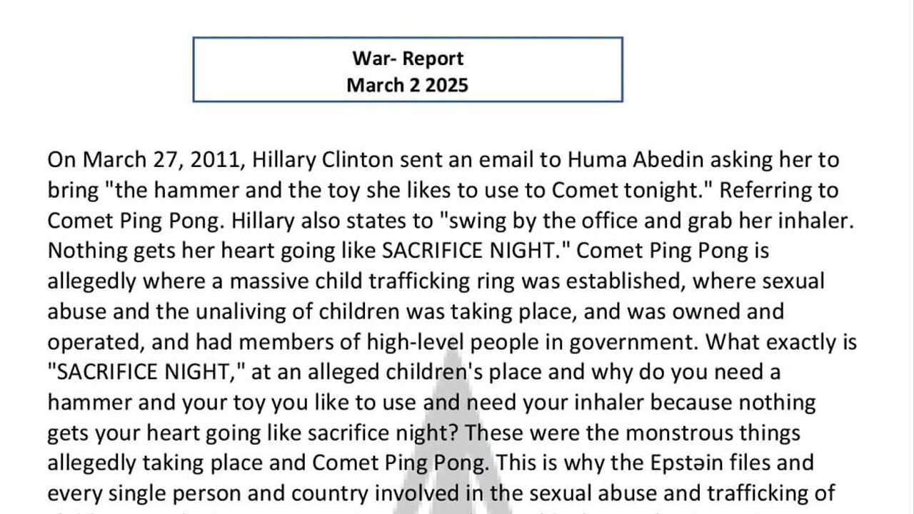 WAR REPORT - MARCH 2 2025 - CLINTON - ABEDIN - SACRIFICE NIGHT