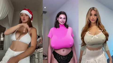 Huge Boobs / No Bra / Hard Nipples 08 - Big bank tiktok challenge ❤️‍ClipchampGirls 2025