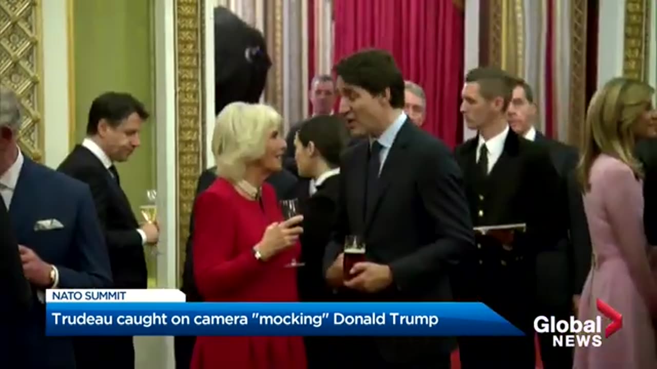 CAUGHT on camera MOCKING Trump During NATO Reception #Trudeau #Macron + Other Leaders #DonaldJTrump