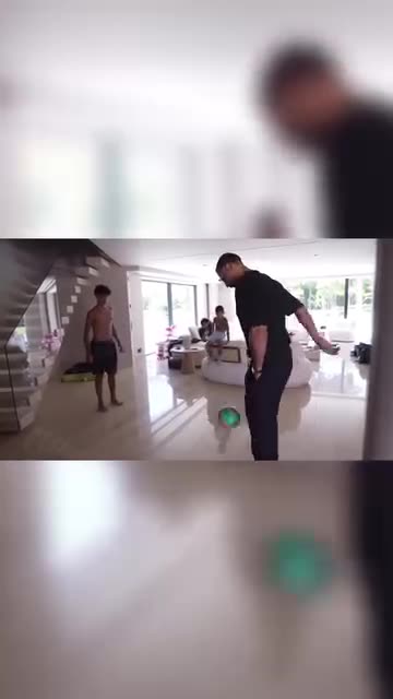 Cristiano Junior Playing Football With His Uncle
