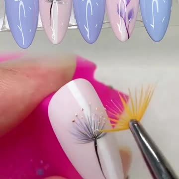 Hand painted flower nails with easy tutorial
