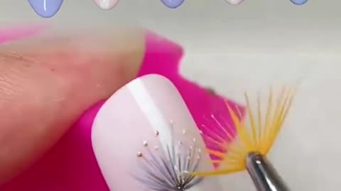 Hand painted flower nails with easy tutorial