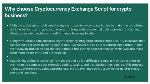 What is a Cryptocurrency Exchange Script? Why choose for crypto Business