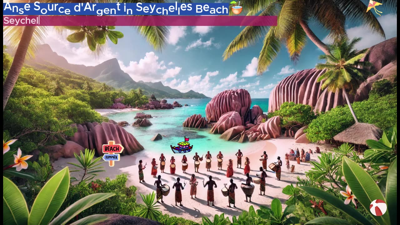 ⭐ Beach Music: At an amazing Anse Source d'Argent, Seychelles Beach🍹🏝️⛱️ Enjoy! 😊