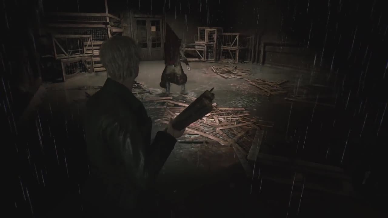 Showdown with good ol' bucket head. (Boss Fight - Pyramid Head).