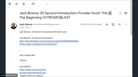 Jack Bosma: 30 Second Introduction-Provide Yours!-This Is The Beginning Of PROMOBLAST