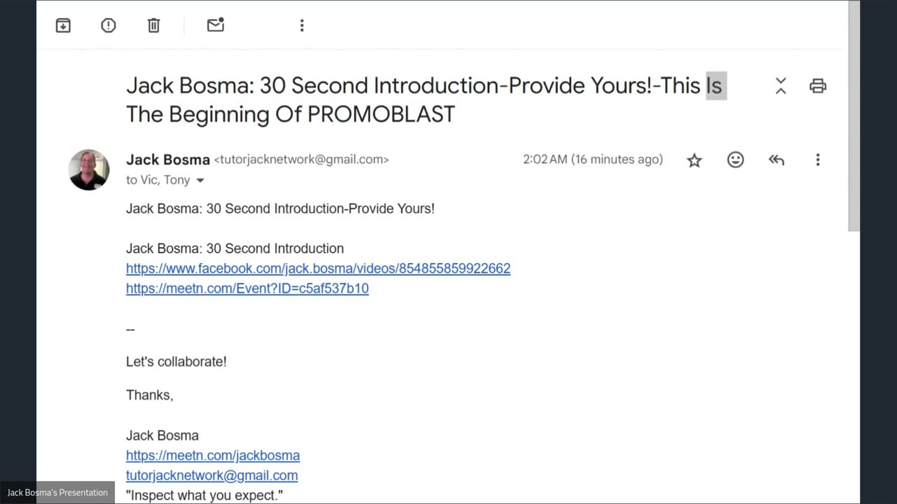 Jack Bosma: 30 Second Introduction-Provide Yours!-This Is The Beginning Of PROMOBLAST