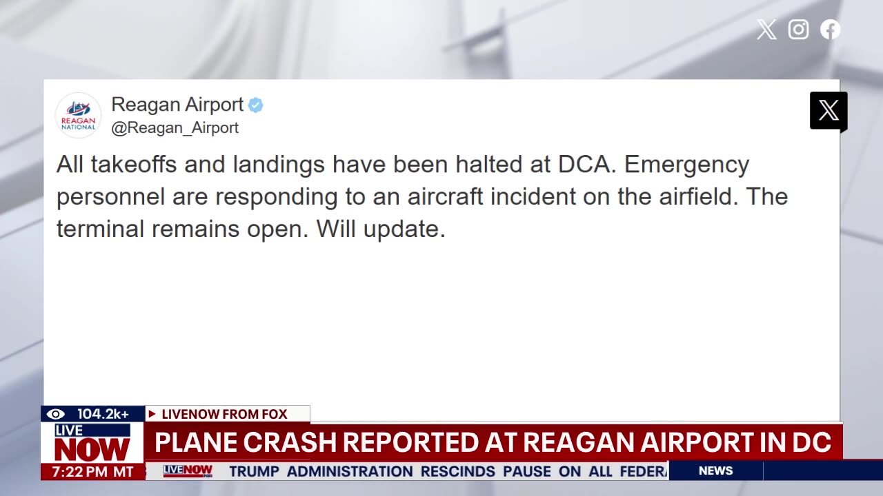 DC plane crash: Passenger jet collides midair with military helicopter