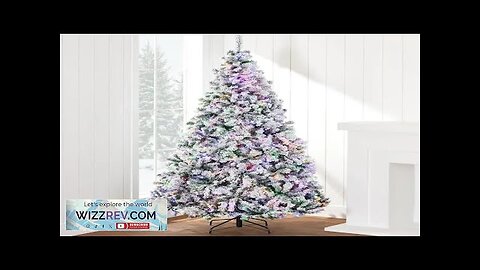 Artificial Christmas Tree Pre-Lit Snow Flocked Design Pine Tree Full Appearance Snowy Review