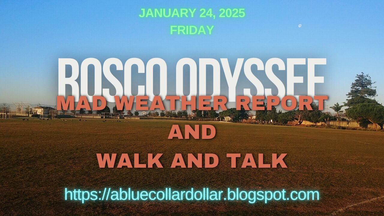 ROSCO ODYSSEE WALKS-WALK AND TALK. TODAY ROSCO ODYSSEE DOES HIS MAD WEATHER REPORT AND MORE.