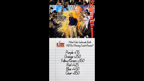 What color Gatorade Bath will be see the winning head coach receive on Super Bowl Sunday?