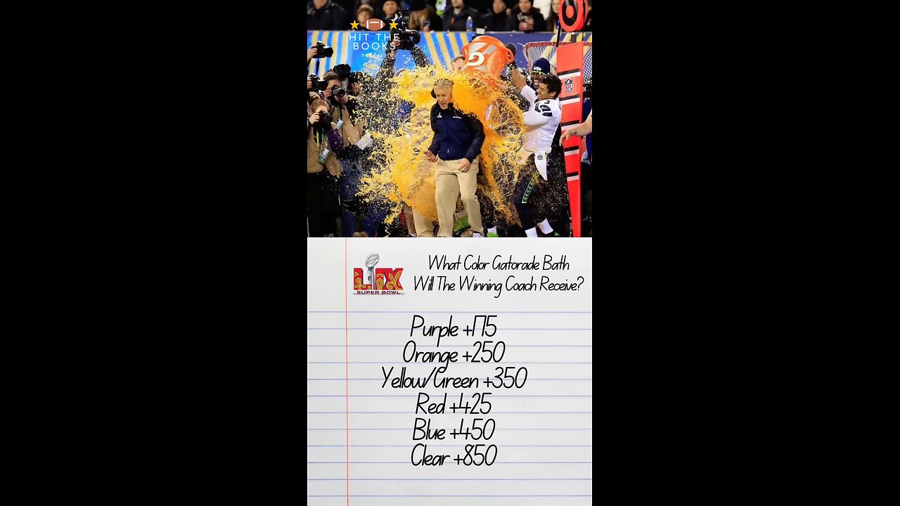 What color Gatorade Bath will be see the winning head coach receive on Super Bowl Sunday?