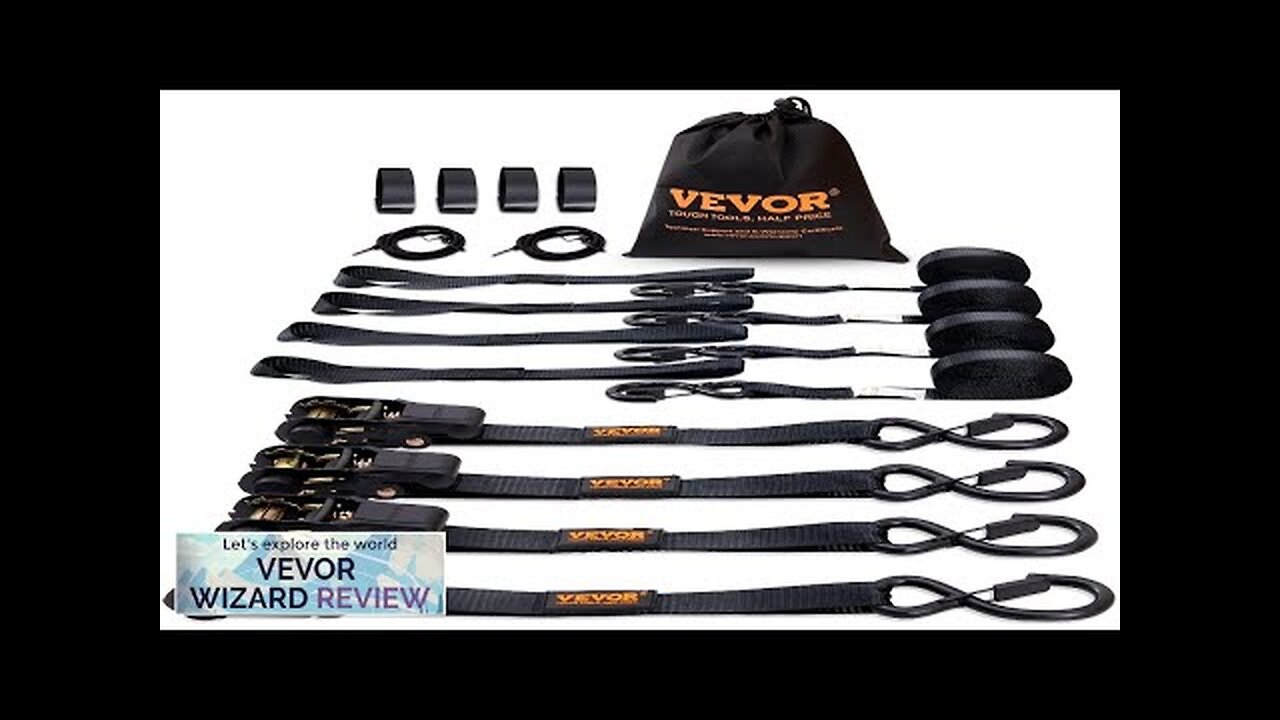 VEVOR Ratchet Tie Down Straps (4PK) 2200 lb Max Break Strength Includes Review