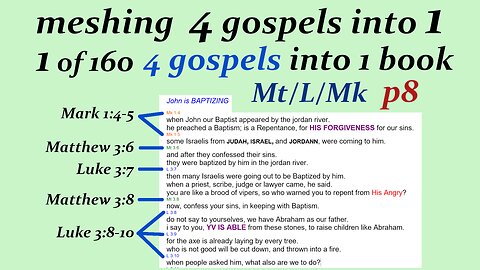 090h 4 gospels into 1 book p8 Luke meshing Matt reviewed Marks editing [Jesus] [bible]
