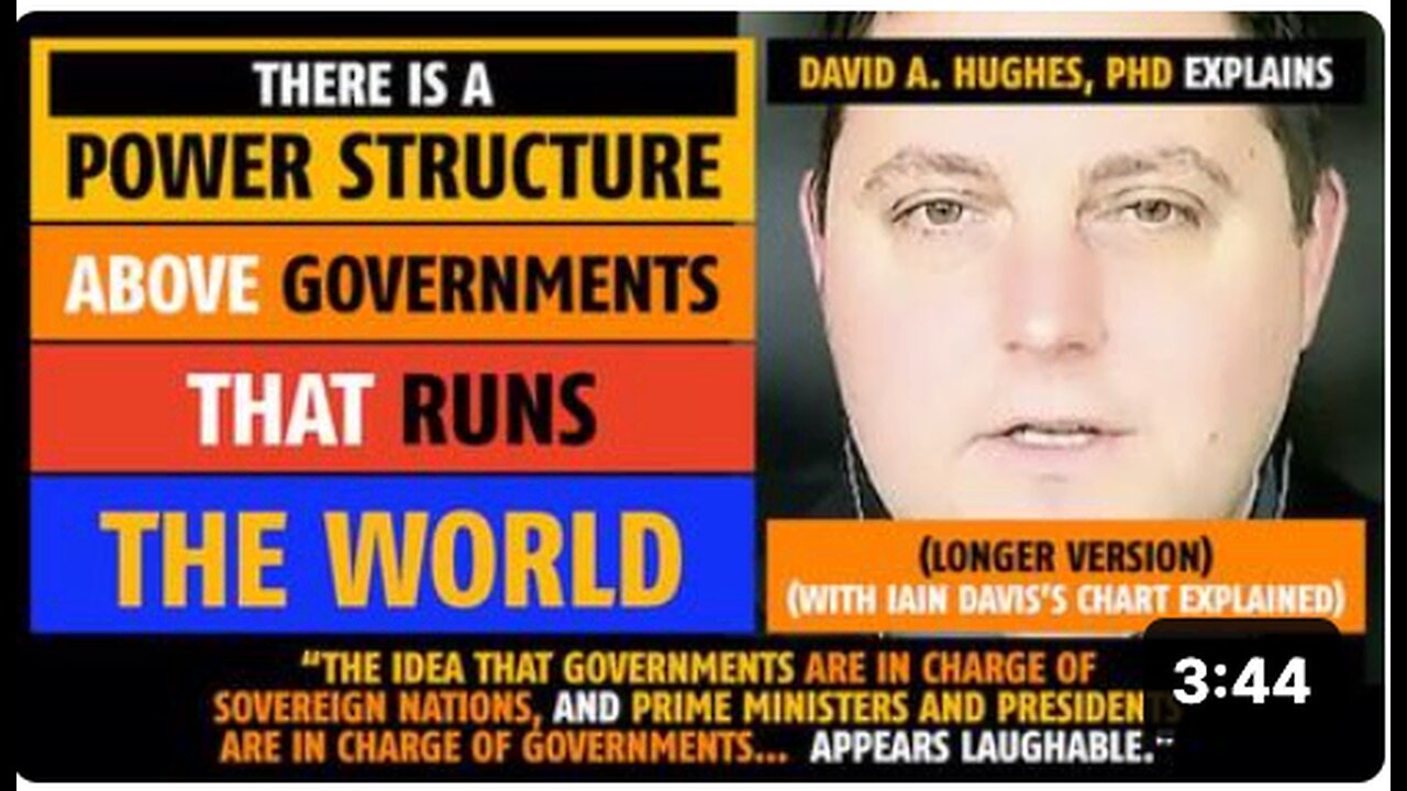 There is a power structure above governments that runs the world, notes David A. Hughes