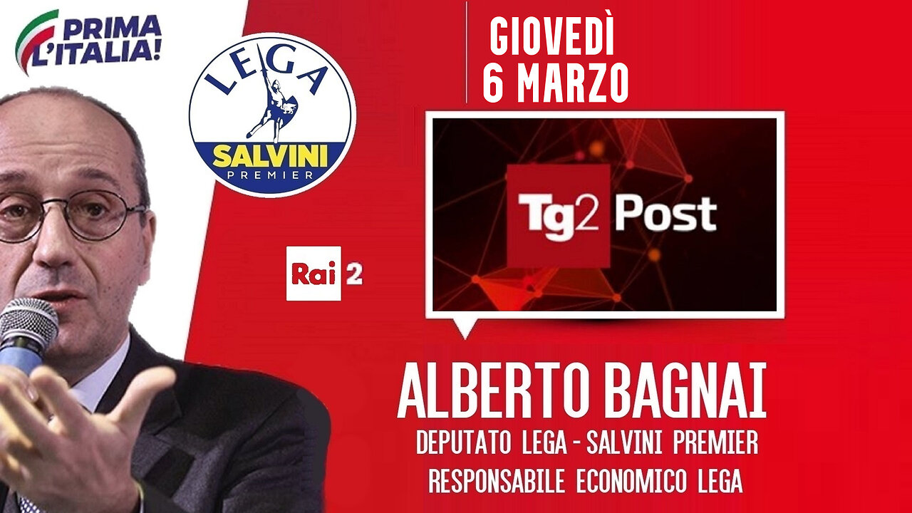 🔴 Interventi dell'On. Alberto Bagnai, ospite a TG2Post del 06/03/2025.