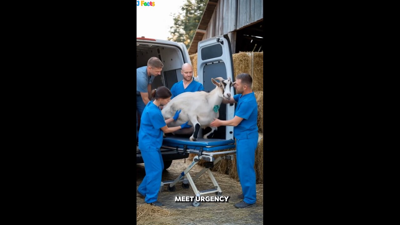 Emotional scene of pregnant goat