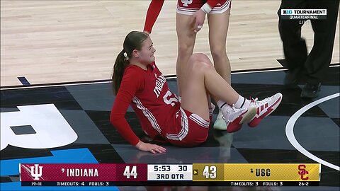 🫢 Iriafen TRIPS opponent, causing injury in Big Ten Tournament | USC vs Indiana women's basketball